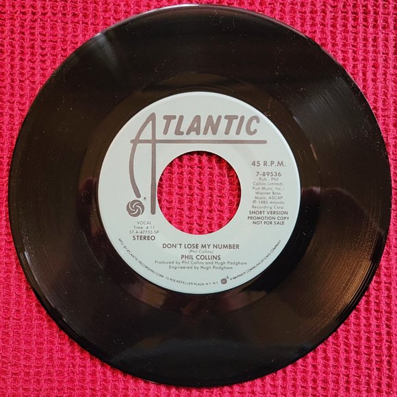 VINYL COLLECTORS -> SET OF 3 RARE Phil Collins PROMO 45s + bonus 45 - Picture 4 of 16